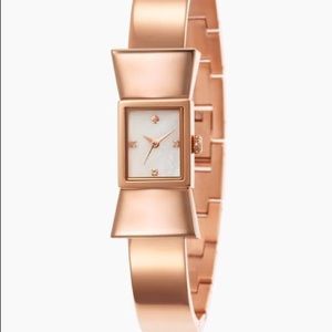 NIB Kate Spade Carlyle Bow Bangle Watch Rose Gold